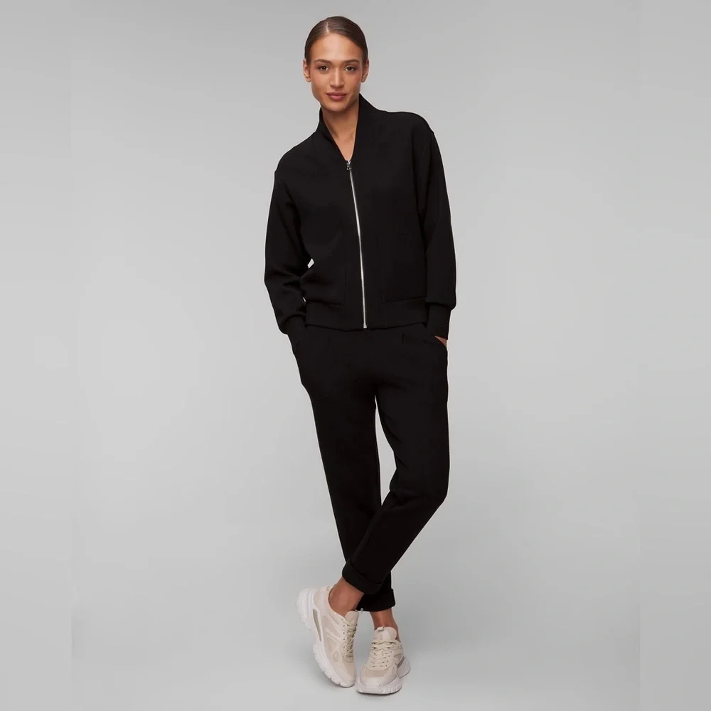 Varley Pelham Zip Through Black Zip-Front Black Women's Sweatshirt Jacket, XXS - Picture 3 of 16